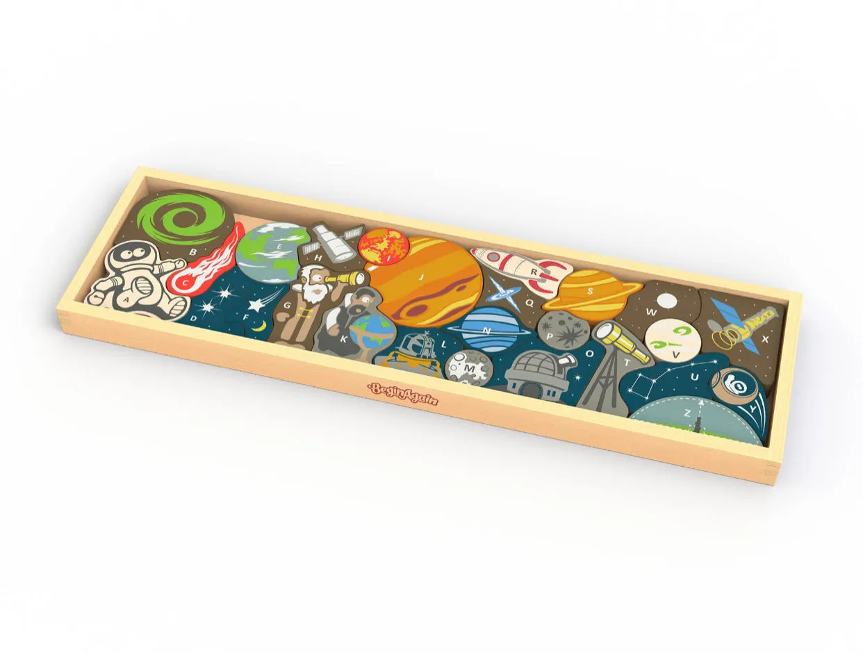 Astronaut in Space A to Z Wood Puzzle & Playset
