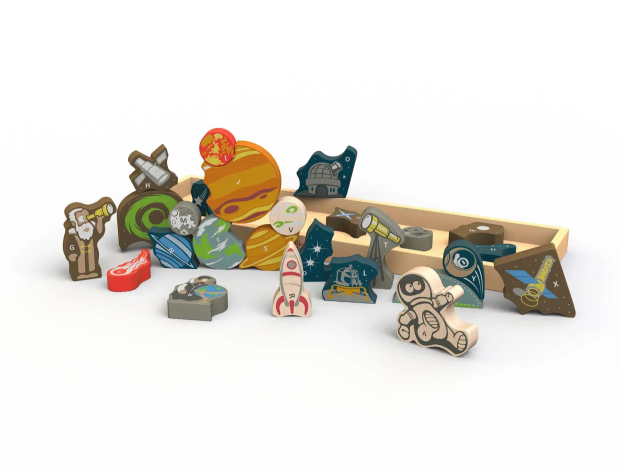 Astronaut in Space A to Z Wood Puzzle & Playset