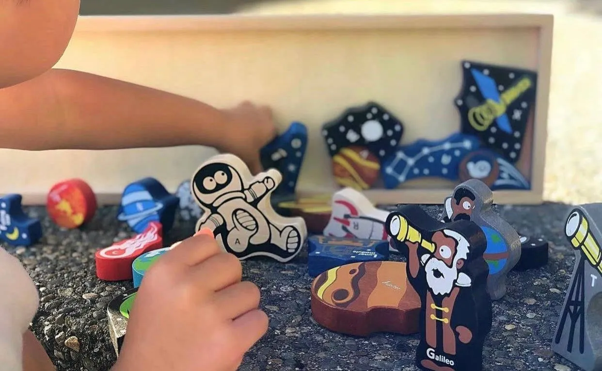 Astronaut in Space A to Z Wood Puzzle & Playset