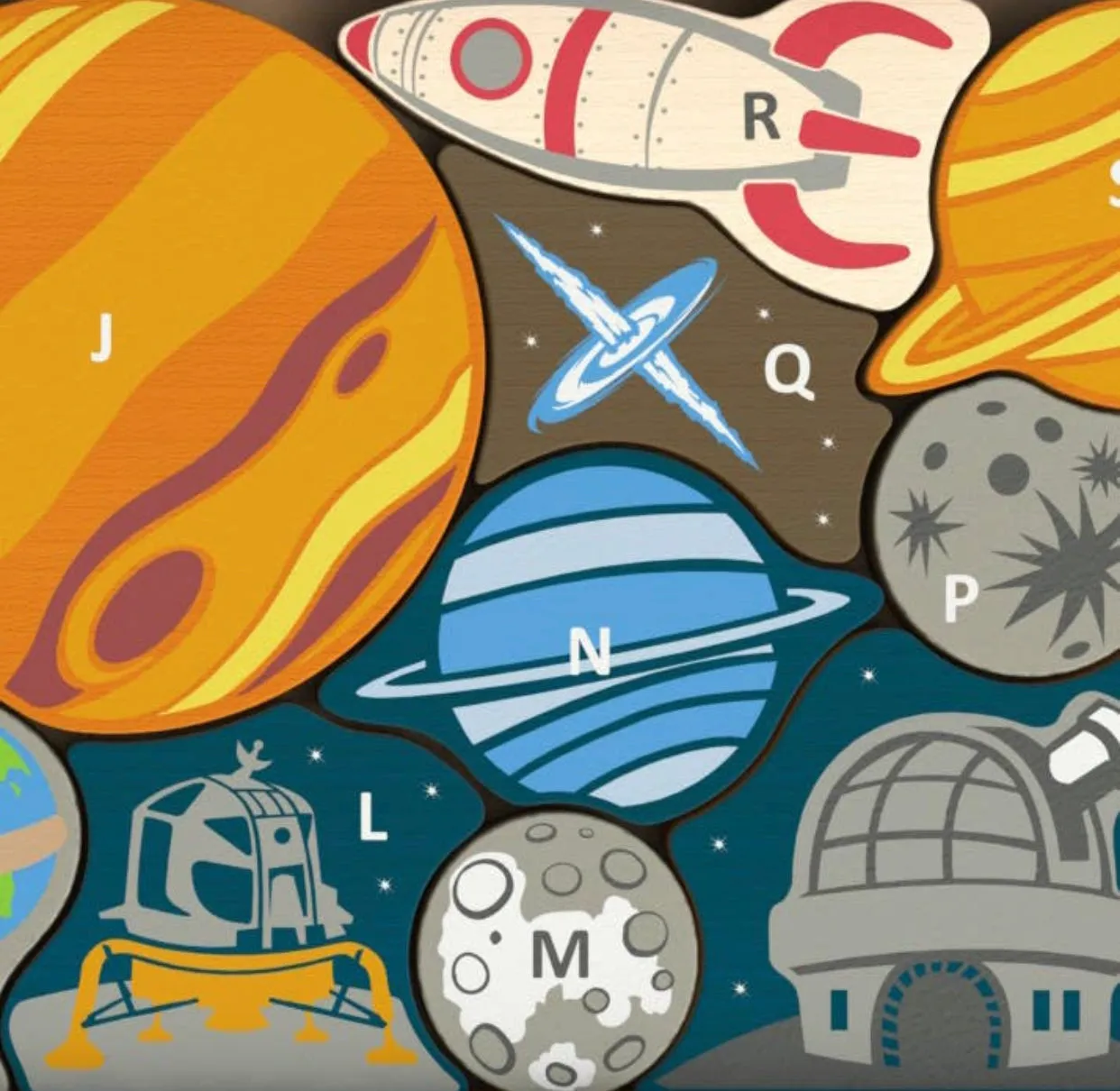 Astronaut in Space A to Z Wood Puzzle & Playset