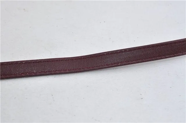 Auth CELINE Macadam Blason Shoulder Cross Body Bag Canvas Leather Bordeaux 6978C