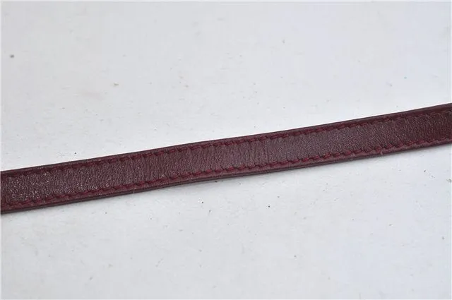 Auth CELINE Macadam Blason Shoulder Cross Body Bag Canvas Leather Bordeaux 6978C