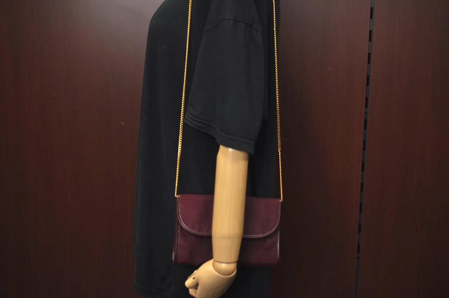 Auth Christian Dior Trotter Shoulder Cross Body Bag Nylon Leather Bordeaux K9893