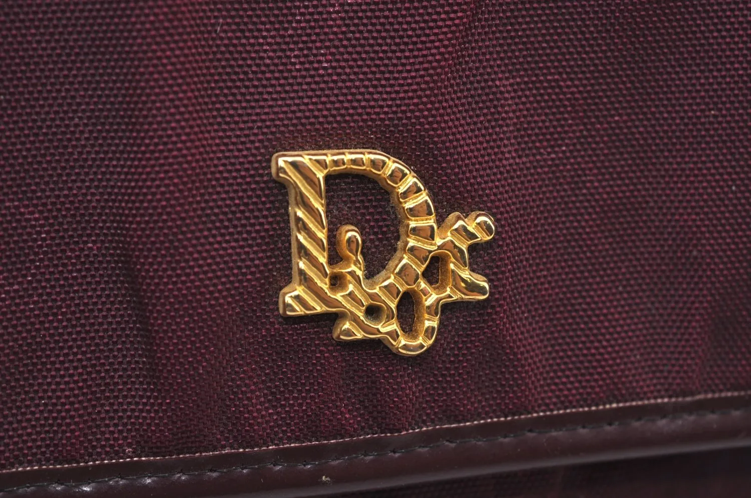 Auth Christian Dior Trotter Shoulder Cross Body Bag Nylon Leather Bordeaux K9893