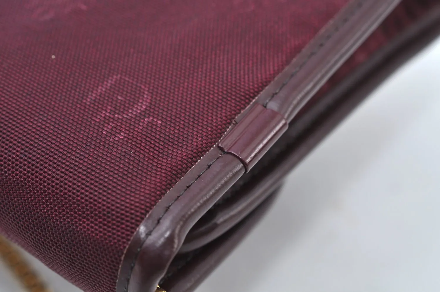 Auth Christian Dior Trotter Shoulder Cross Body Bag Nylon Leather Bordeaux K9893