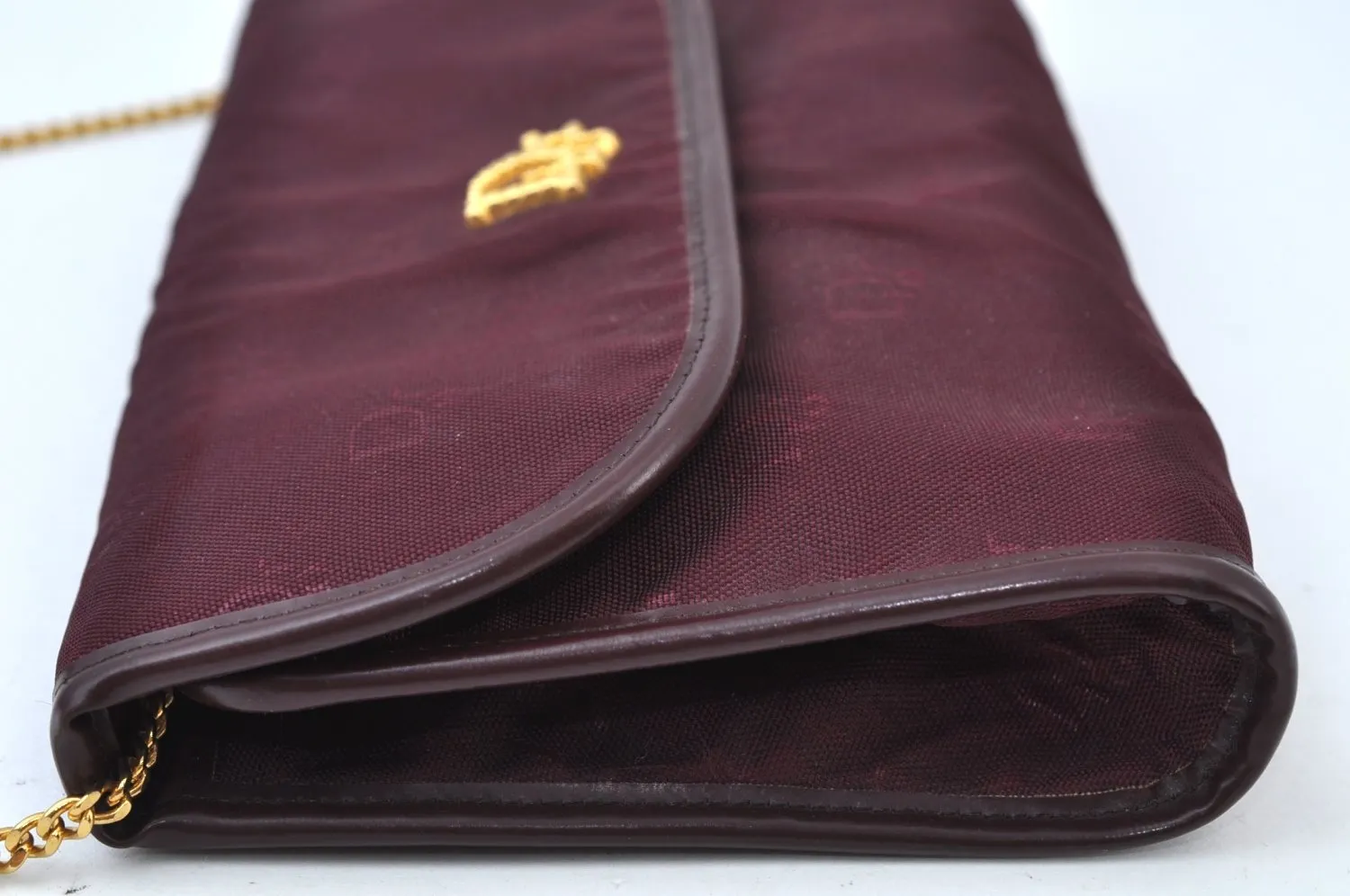 Auth Christian Dior Trotter Shoulder Cross Body Bag Nylon Leather Bordeaux K9893