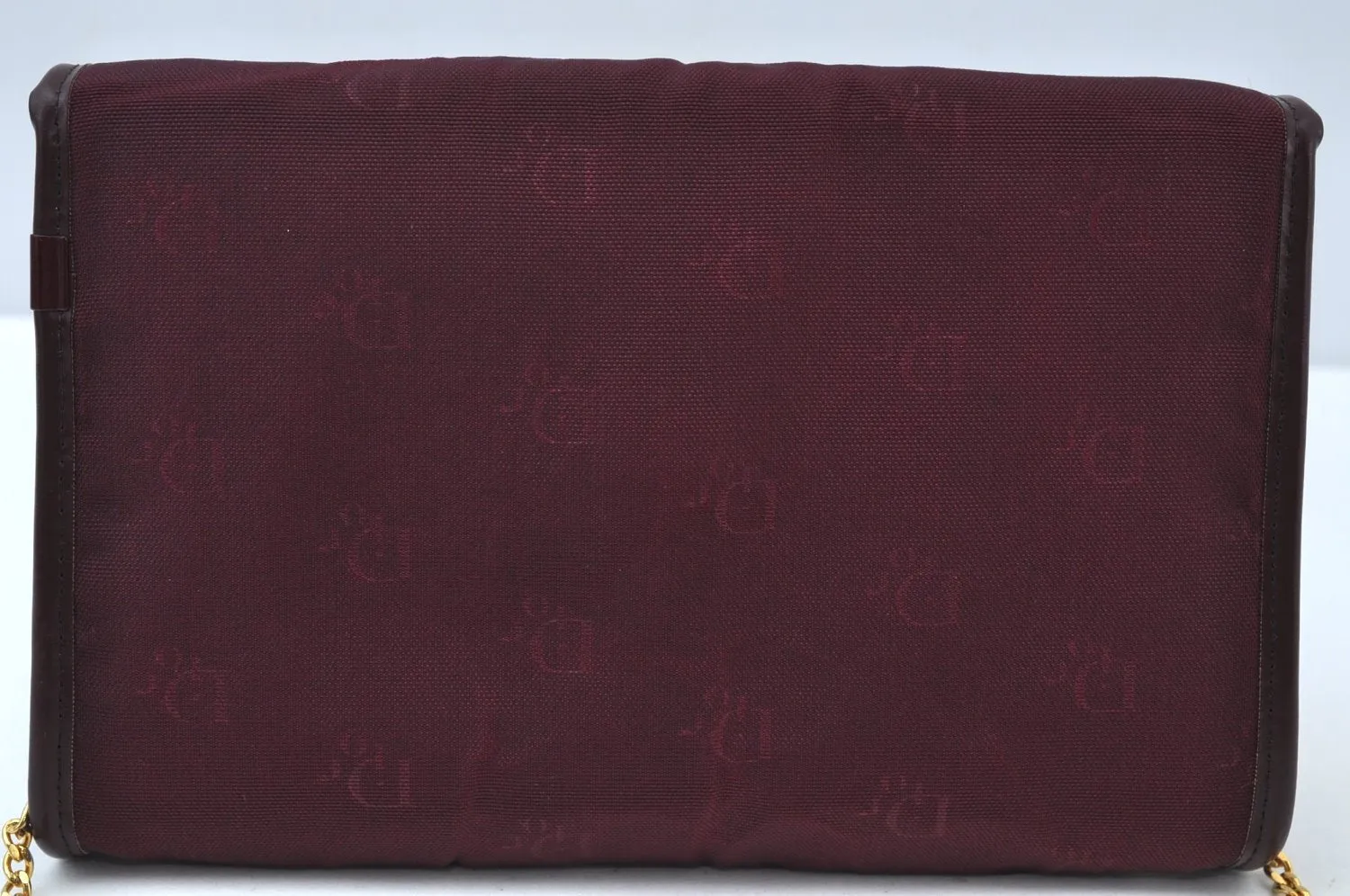 Auth Christian Dior Trotter Shoulder Cross Body Bag Nylon Leather Bordeaux K9893