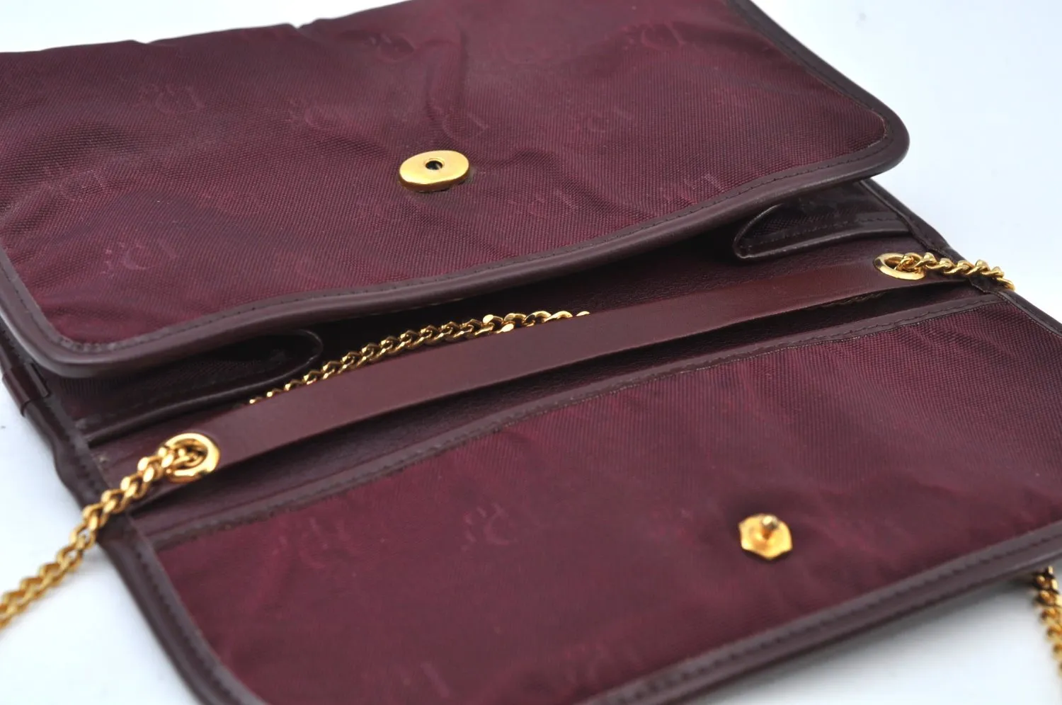 Auth Christian Dior Trotter Shoulder Cross Body Bag Nylon Leather Bordeaux K9893