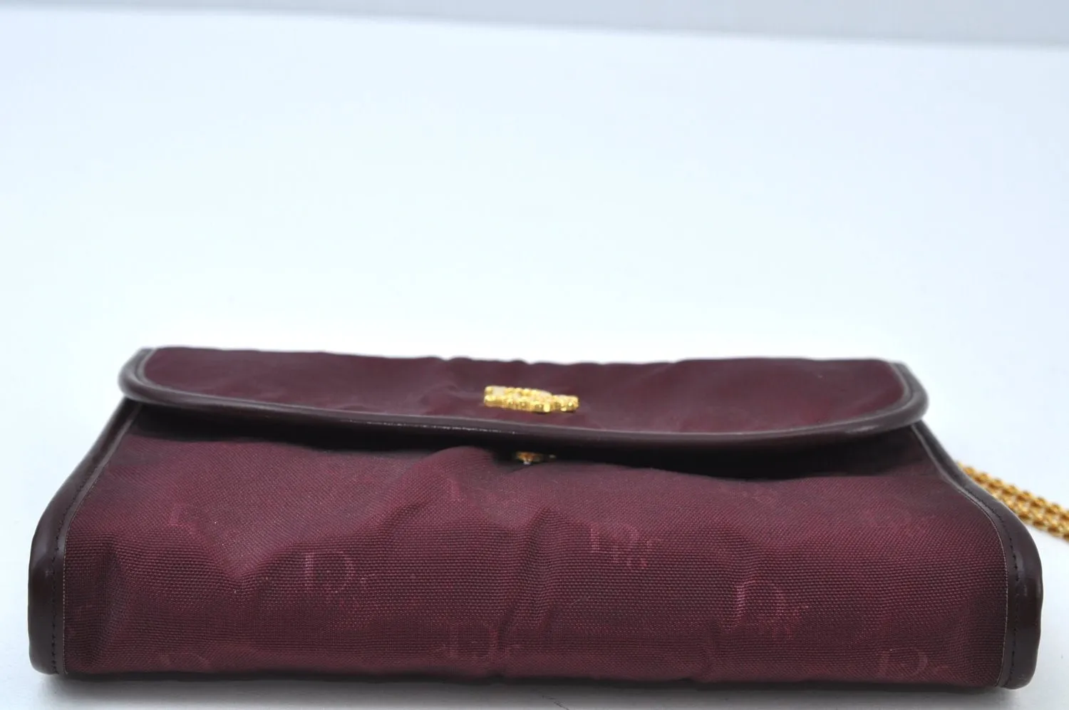 Auth Christian Dior Trotter Shoulder Cross Body Bag Nylon Leather Bordeaux K9893