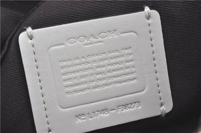 Auth COACH 2Way Shoulder Cross Body Clutch Bag Purse Leather F38273 White 0262E