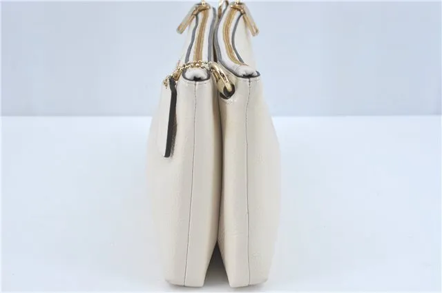 Auth COACH 2Way Shoulder Cross Body Clutch Bag Purse Leather F38273 White 0262E