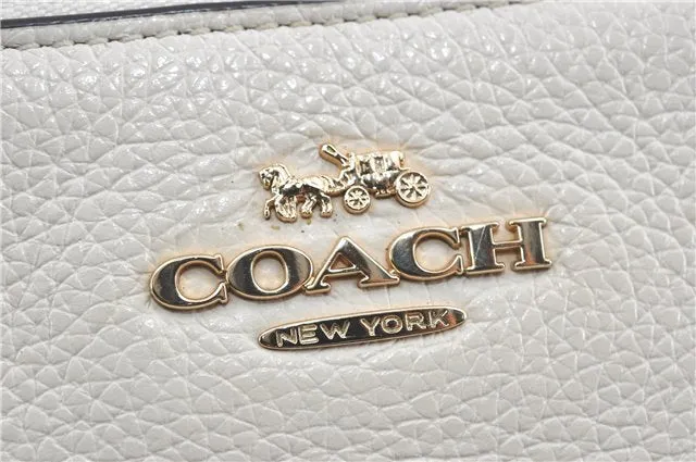 Auth COACH 2Way Shoulder Cross Body Clutch Bag Purse Leather F38273 White 0262E