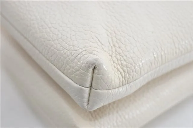 Auth COACH 2Way Shoulder Cross Body Clutch Bag Purse Leather F38273 White 0262E