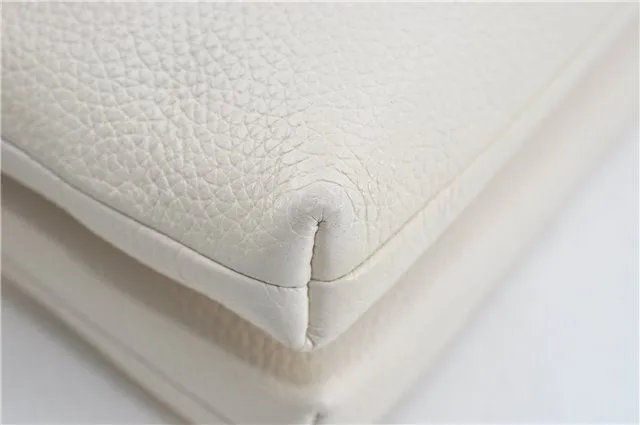 Auth COACH 2Way Shoulder Cross Body Clutch Bag Purse Leather F38273 White 0262E