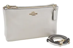 Auth COACH 2Way Shoulder Cross Body Clutch Bag Purse Leather F38273 White 0262E