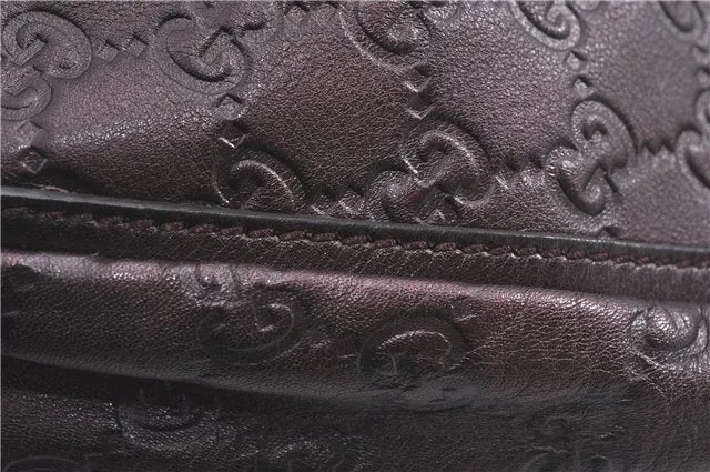 Auth GUCCI Guccissima Abbey Shoulder Hand Bag GG Leather 190525 Purple J0647