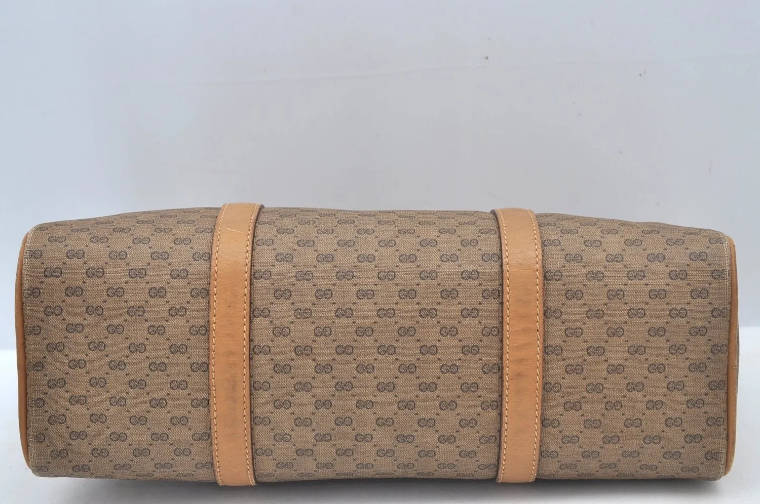 Auth GUCCI Micro GG PVC Leather 2Way Shoulder Cross Body Hand Bag Brown L0632