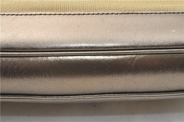 Auth GUCCI Sherry Line Jackie Shoulder Bag Canvas Leather 00013306 Gold J2200