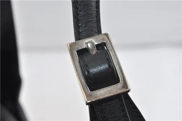 Auth GUCCI Sherry Line Kandinsky Shoulder Hand Bag GG Canvas Leather Black 1487D