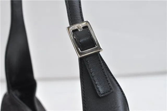 Auth GUCCI Sherry Line Kandinsky Shoulder Hand Bag GG Canvas Leather Black 1487D