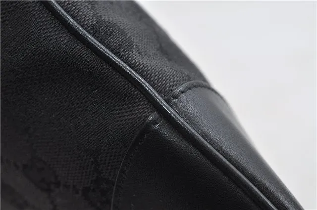 Auth GUCCI Sherry Line Kandinsky Shoulder Hand Bag GG Canvas Leather Black 1487D
