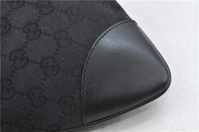 Auth GUCCI Sherry Line Kandinsky Shoulder Hand Bag GG Canvas Leather Black 1487D