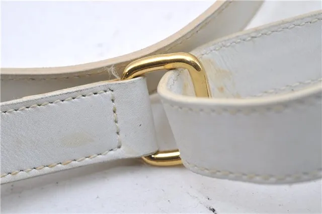 Auth GUCCI Sherry Line Micro GG PVC Leather Shoulder Cross Bag Purse White 5082D