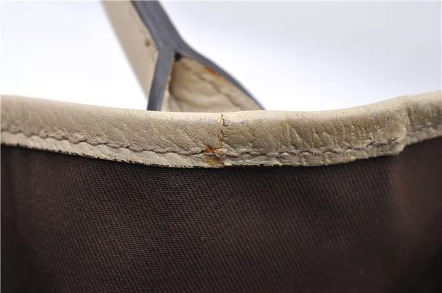Auth GUCCI Web Sherry Line Princy Ribbon Tote Bag GG Canvas 163805 Brown 4907C