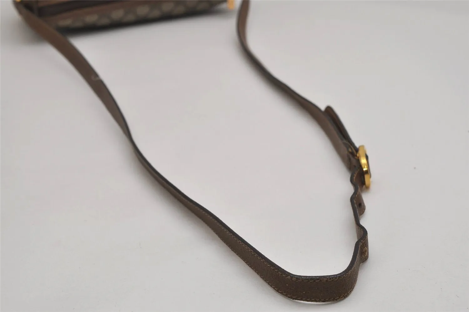 Auth GUCCI Web Sherry Line Shoulder Cross Bag GG PVC Leather Brown Junk 9869J