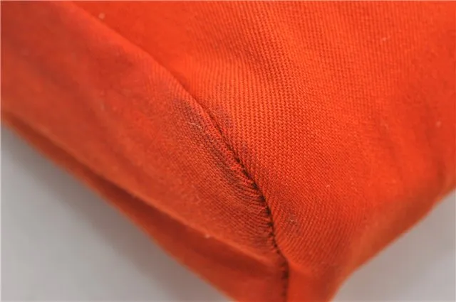 Auth HERMES Her Bag TPM 2 In 1 2Way Shoulder Bag Canvas Leather Orange 0270F