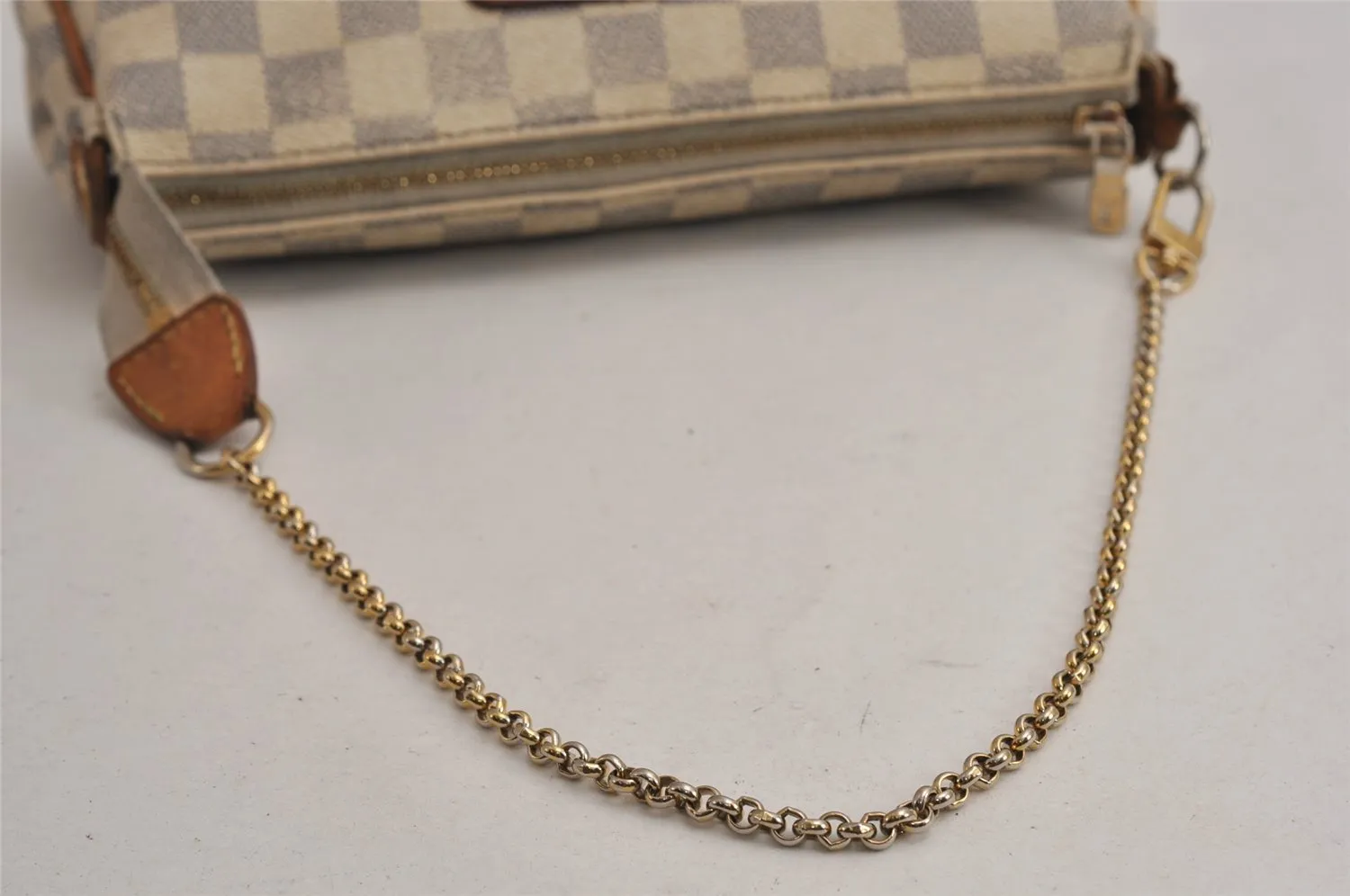 Auth Louis Vuitton Damier Azur Eva N55214 2Way Shoulder Accessories Pouch 0135K