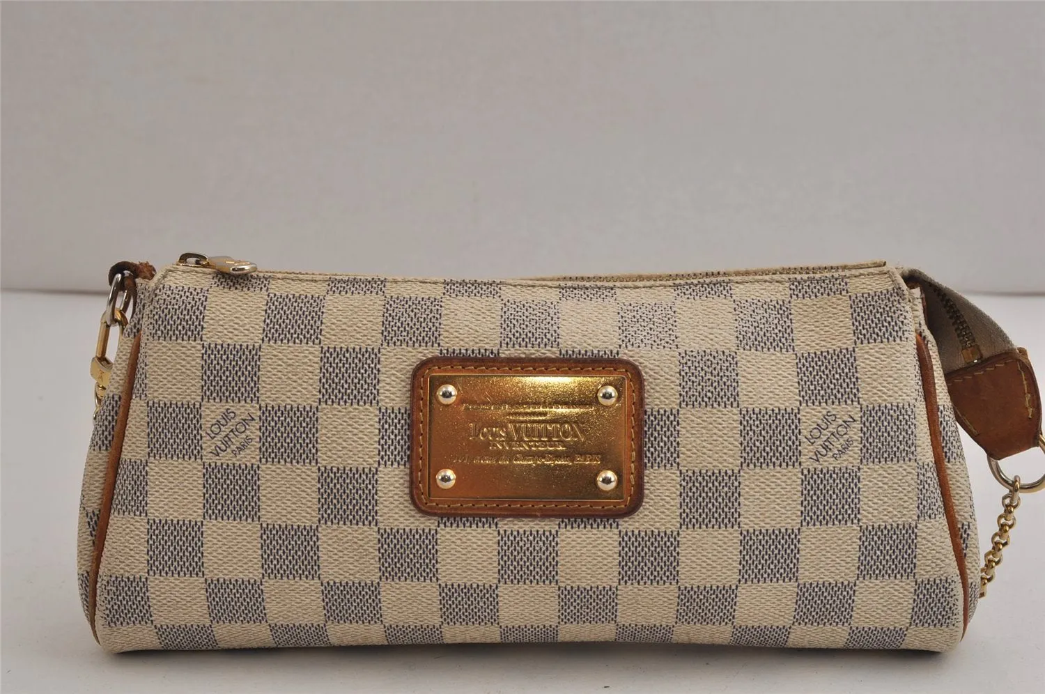 Auth Louis Vuitton Damier Azur Eva N55214 2Way Shoulder Accessories Pouch 0135K