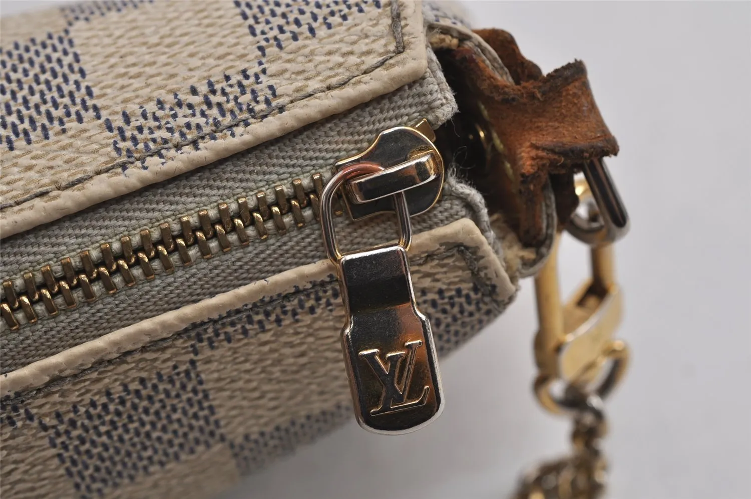 Auth Louis Vuitton Damier Azur Eva N55214 2Way Shoulder Accessories Pouch 0135K