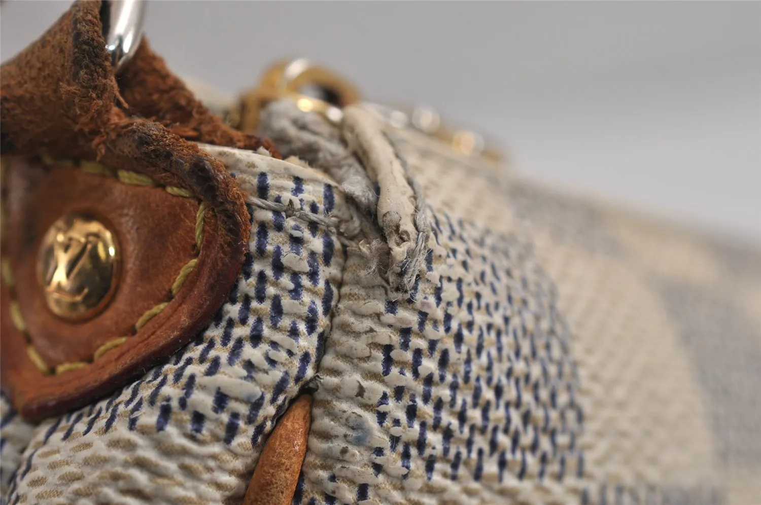 Auth Louis Vuitton Damier Azur Eva N55214 2Way Shoulder Accessories Pouch 0135K