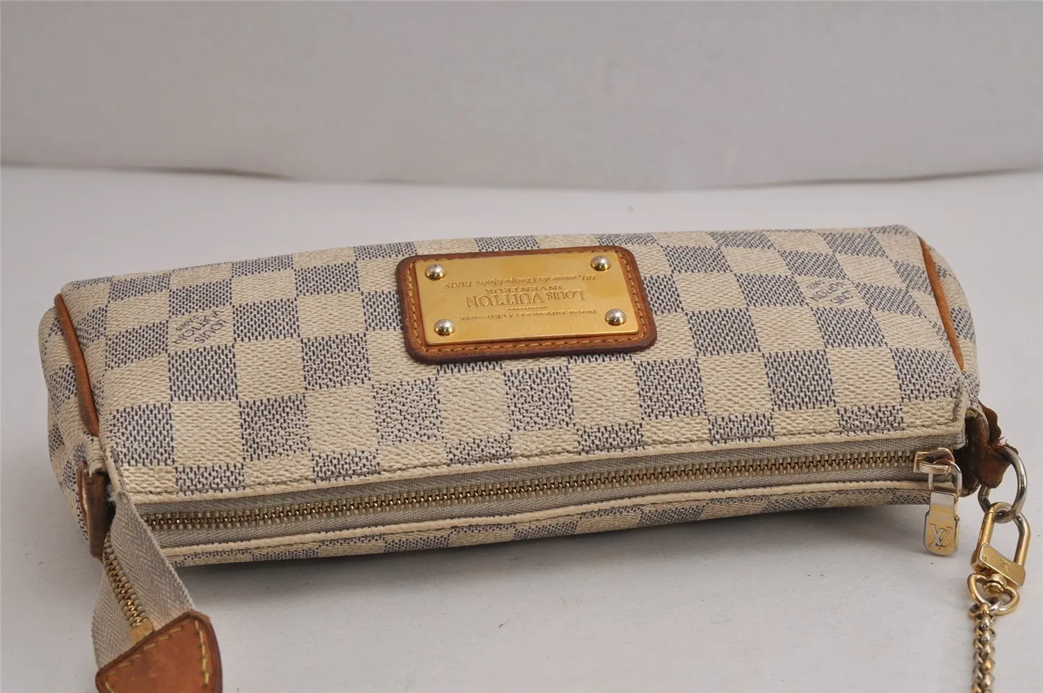 Auth Louis Vuitton Damier Azur Eva N55214 2Way Shoulder Accessories Pouch 0135K