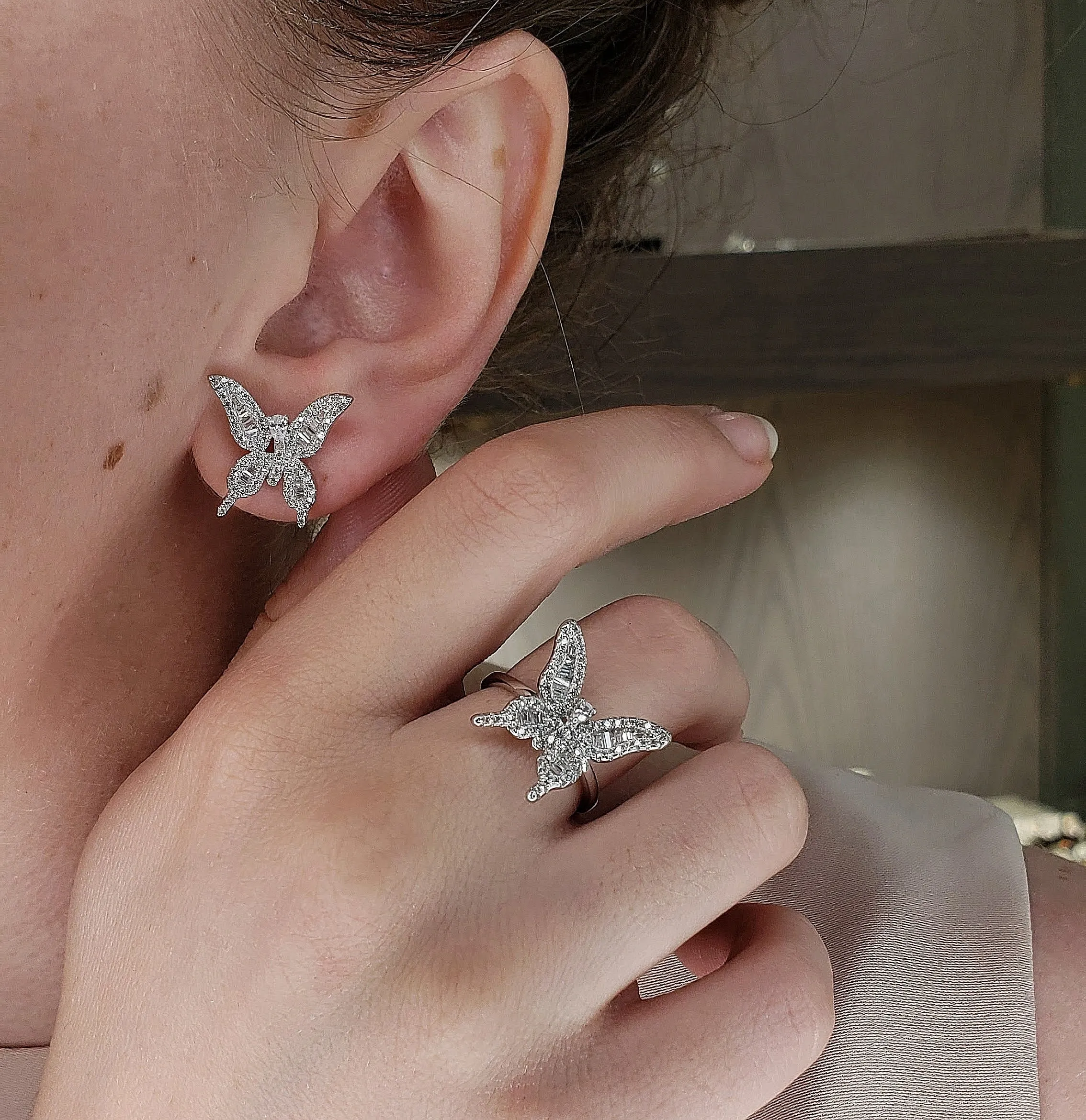 Baguette Butterfly Ring