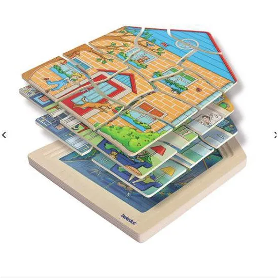 Beleduc 4 in 1 Wooden Puzzle - Home