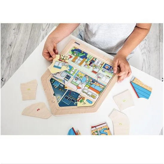Beleduc 4 in 1 Wooden Puzzle - Home