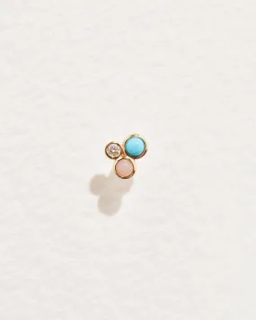 Bezel Set Trio Standard Stud