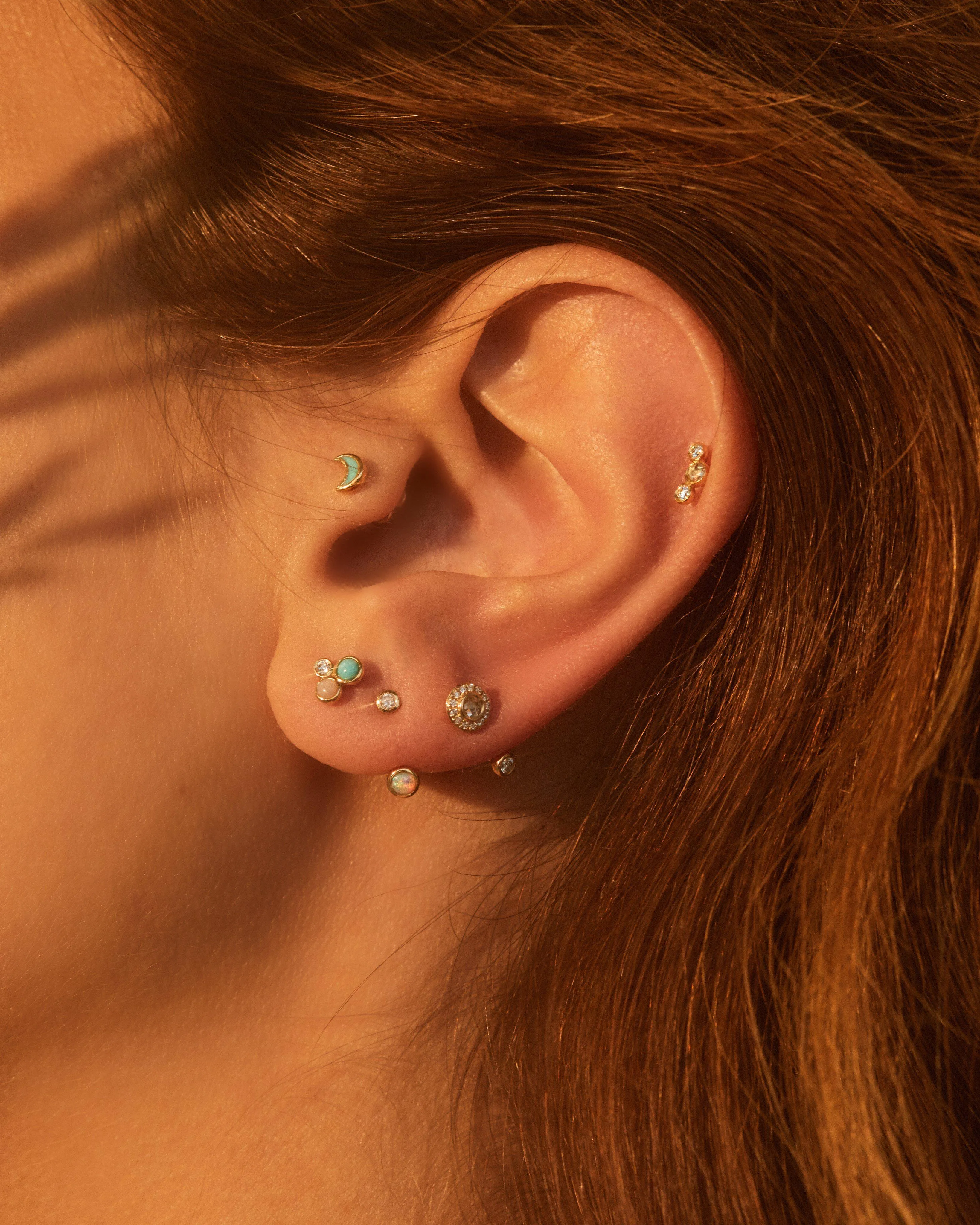 Bezel Set Trio Standard Stud