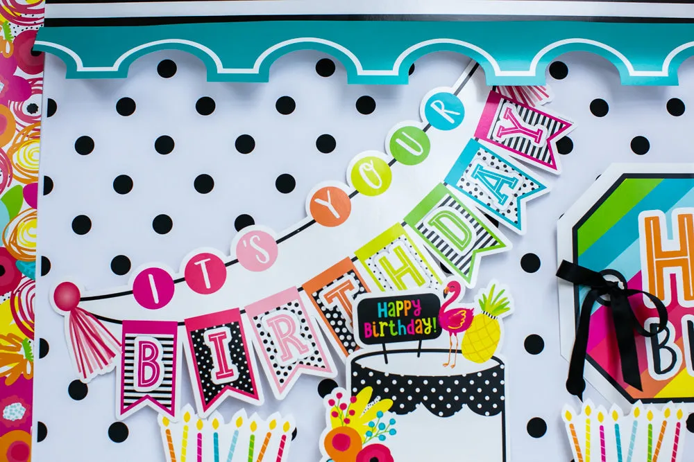 Birthday Bulletin Board Set | Simply Stylish Tropical Pineapple | UPRINT | Schoolgirl Style