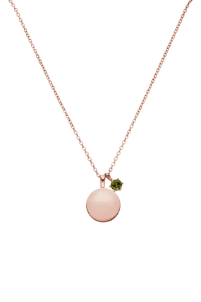 Birthstone August Necklace 14K Rose Gold Plated