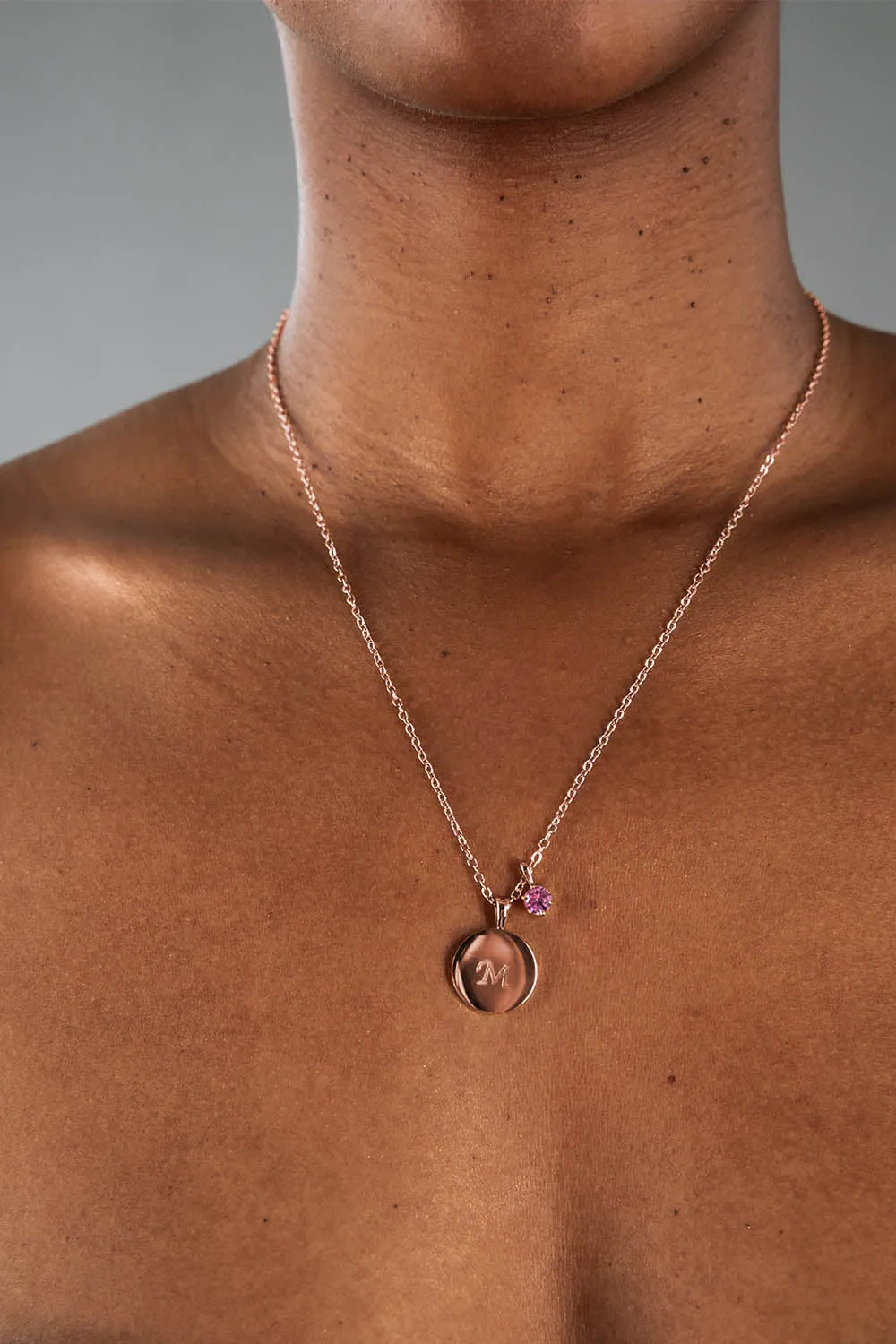 Birthstone July Necklace 14K Rose Gold Plated