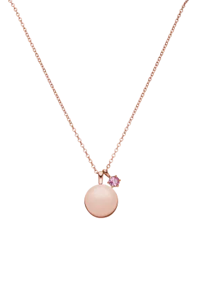 Birthstone July Necklace 14K Rose Gold Plated