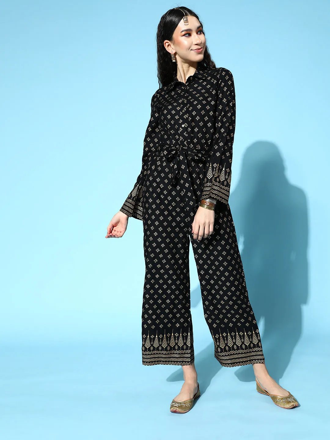 Black Gold Work Jumpsuit