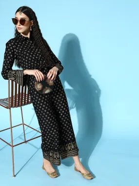 Black Gold Work Jumpsuit