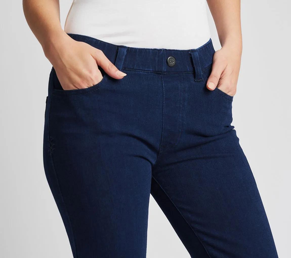 Boot-Cut | 4-Pocket Betabrand Yoga Denim (Dark Indigo)