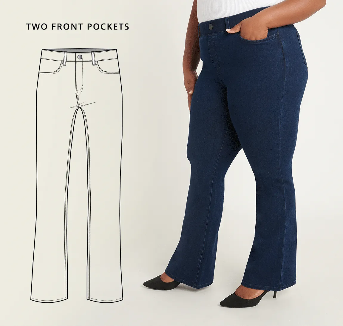 Boot-Cut | 4-Pocket Betabrand Yoga Denim (Dark Indigo)