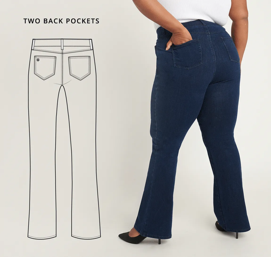 Boot-Cut | 4-Pocket Betabrand Yoga Denim (Dark Indigo)