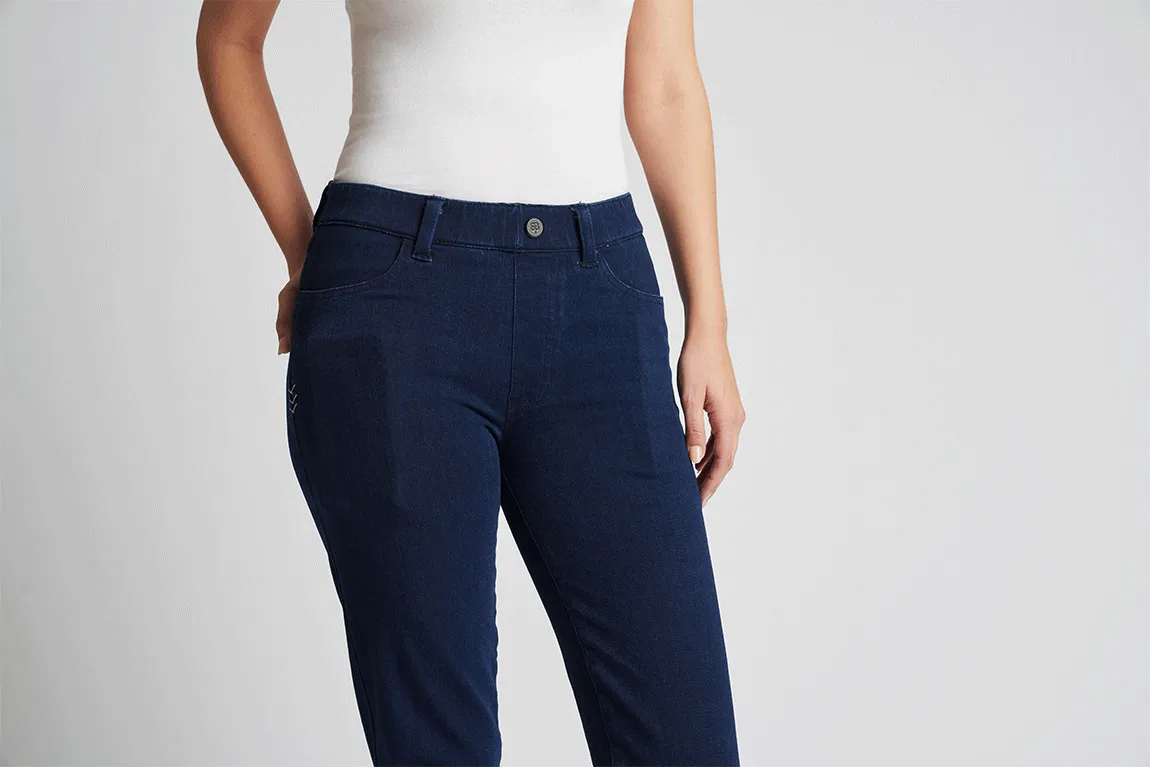 Boot-Cut | 4-Pocket Betabrand Yoga Denim (Dark Indigo)